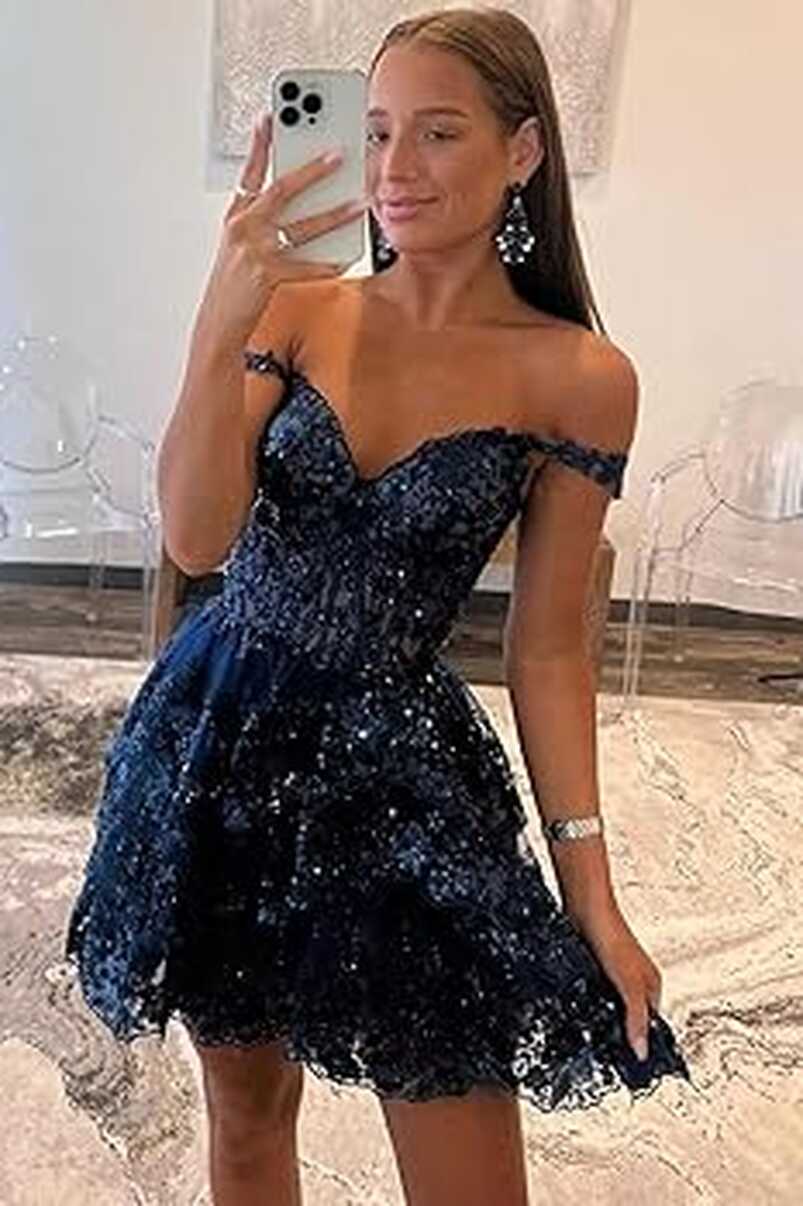 Amazon.com: Sparkly Sequin Dresses for Homecoming Dresses Short ...