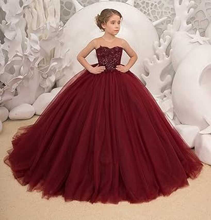 Amazon.com: TOOWOOT Princess Girls Pageant Dress Ball Gown Beaded ...