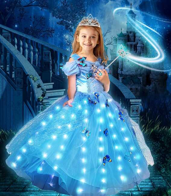 Amazon.com: Tacobear 9pcs Princess Costume for Girls Light Up ...