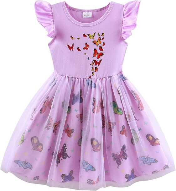 Amazon.com: Tulle Dress for Girls Butterfly Dress Toddler Tutu ...