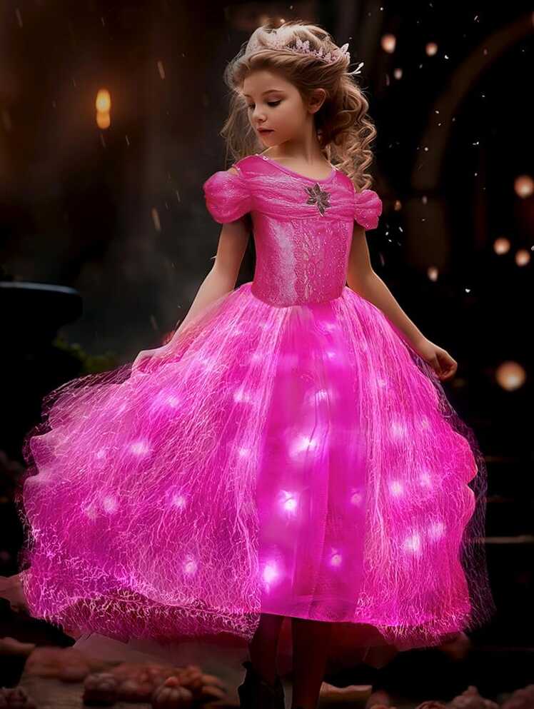 Amazon.com: UPORPOR Light Up Pink Princess Dresses for Girls ...