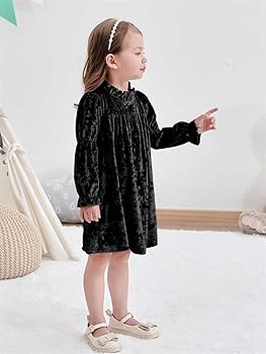 Amazon.com: Vieille 12Month Baby Girls Dresses Black Velvet Dress ...