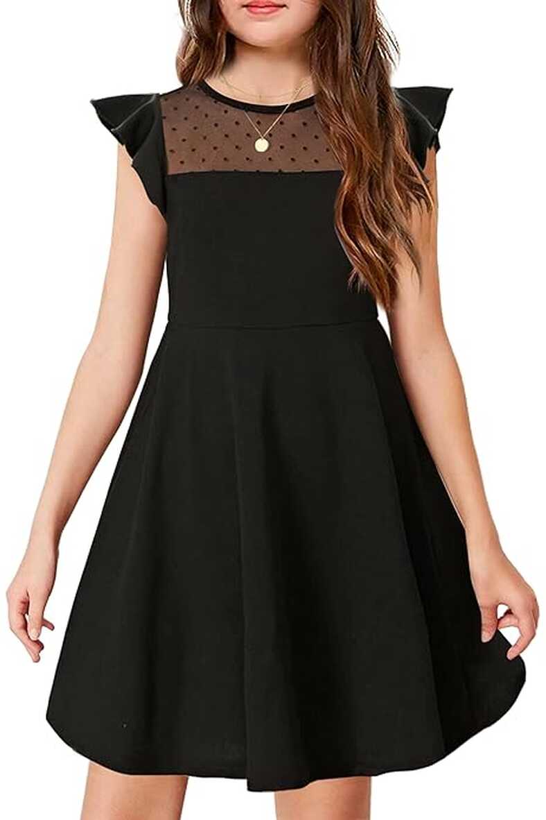 Amazon.com: WUIRMELY Black Dress for Girls 10-12 Semi Formal Tea ...