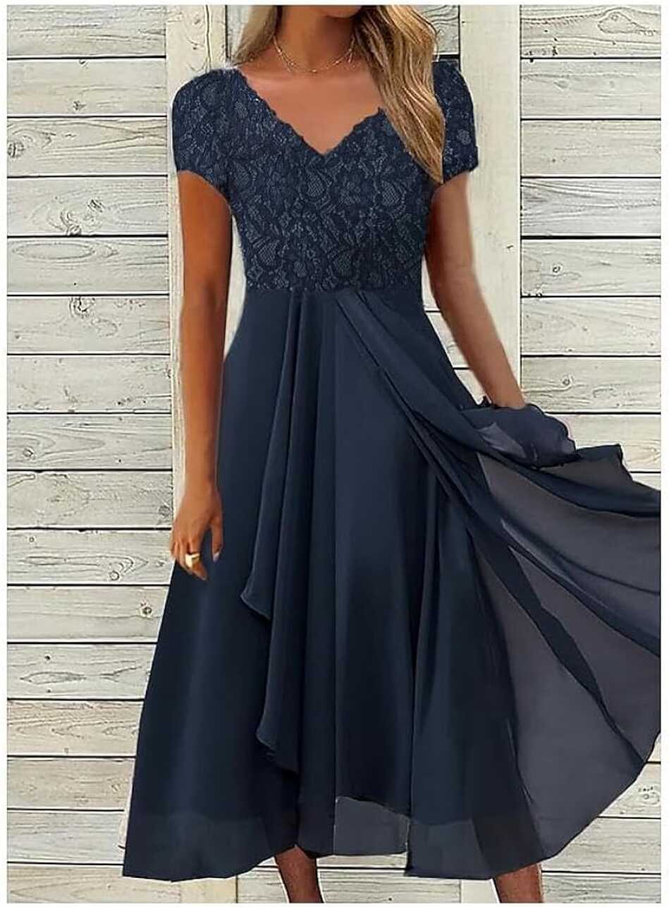 Amazon.com: Women&#39;s Party Dress Chiffon Dress Formal Dress Midi ...