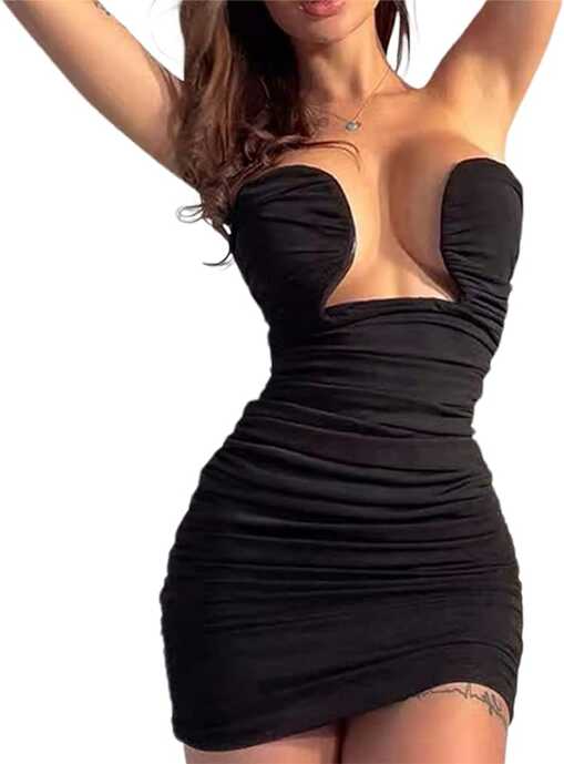 Amazon.com: Women&#39;s Sexy Summer Dress Sleeveless Bodycon Mini ...