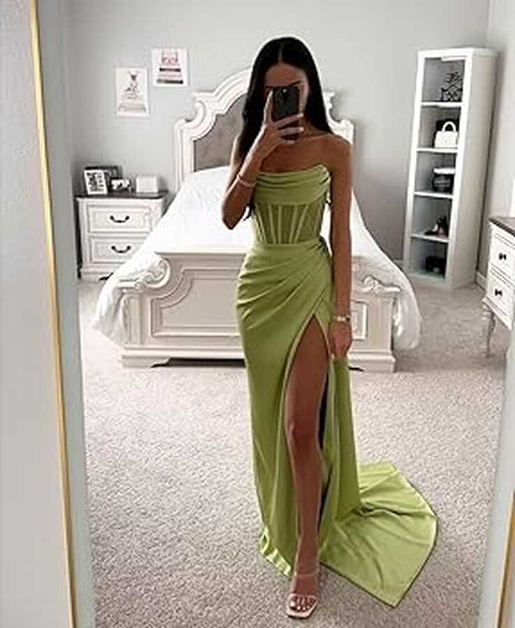 Amazon.com: Women&#39;s Strapless Prom Dress for Women 20223 Elegant ...