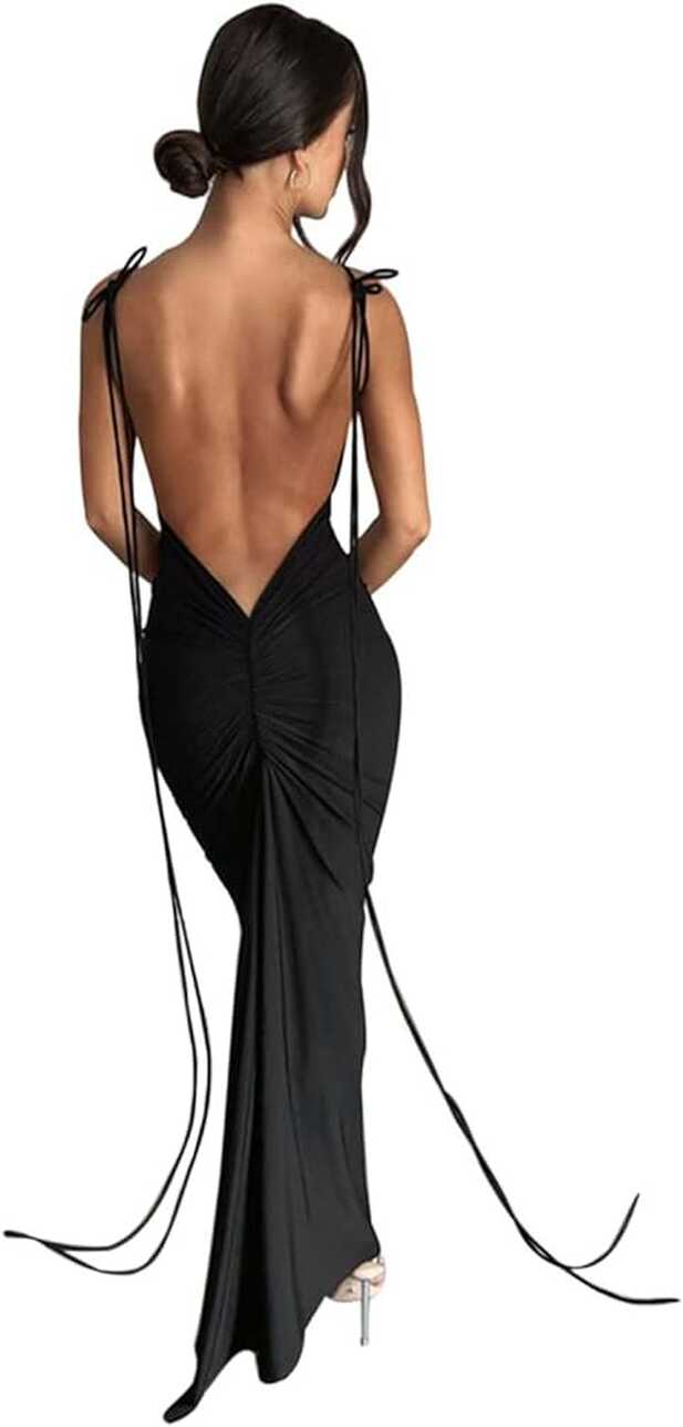 Amazon.com: Women Going Out Sexy Backless Dress Bodycon Low Open ...