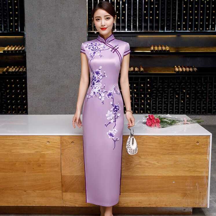 Amazon.com: Womens Chinese Dress - Qipao Dress Modern Silk Chinese ...