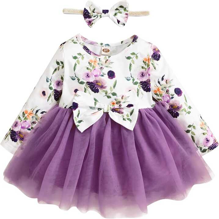 Amazon.com: YOUNGER TREE Baby Girl Dresses Long Sleeve Flower Tutu ...