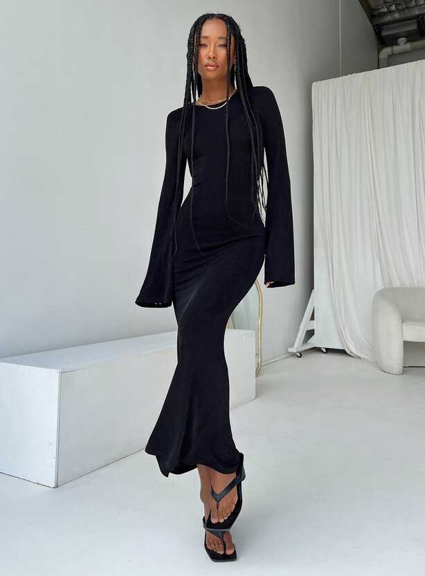 Amersham Long Sleeve Maxi Dress Black