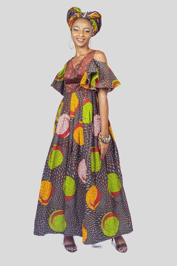 Ankara Cold Shoulder Dress, African Print Dress, African Clothing ...