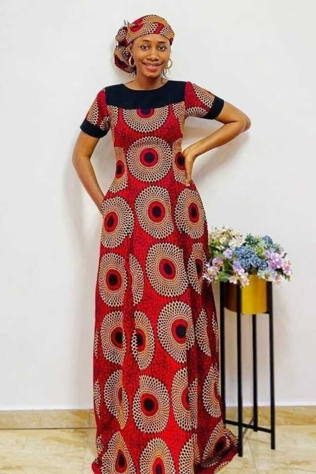 Ankara Flare Gown Style | Ankara flare gown styles, Simple ankara ...