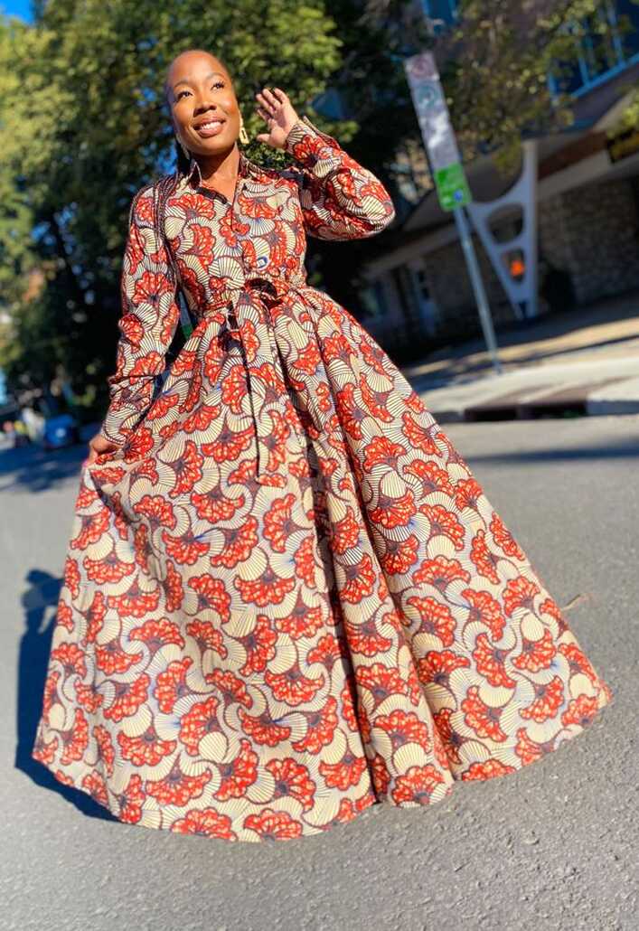 Ankara Long Sleeve Button Up Maxi