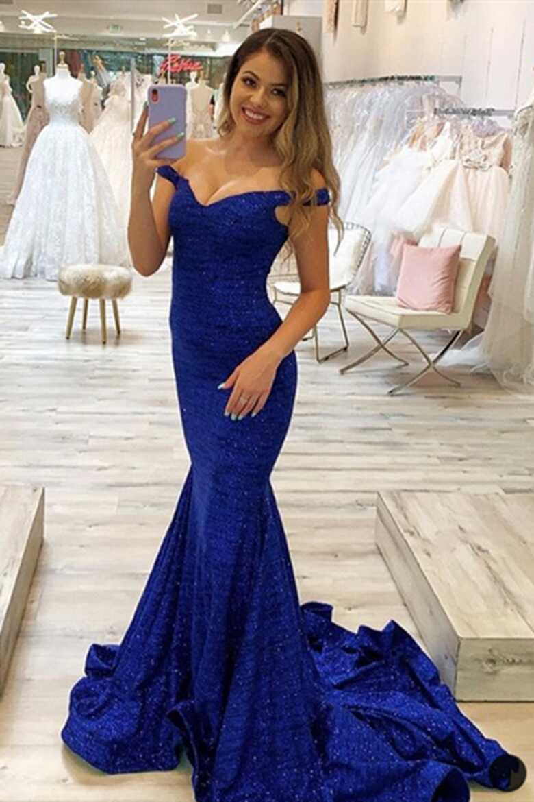 Anneprom Elegant Beautiful Royal Blue Party Dresses, Long Prom Dresses