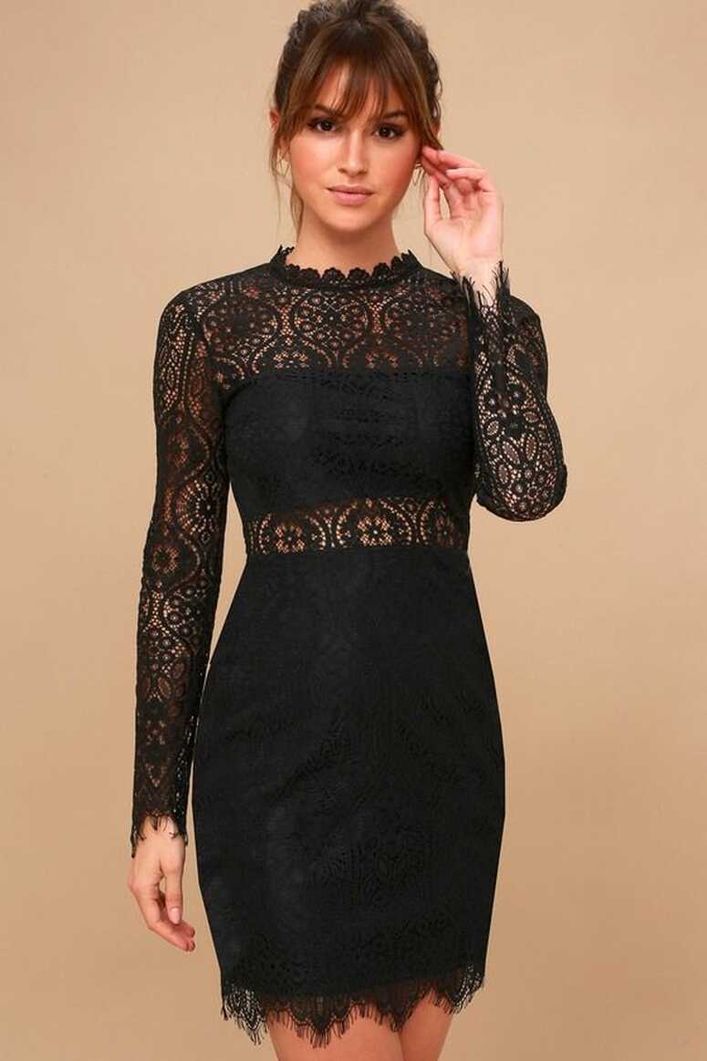 Appetite for Seduction Black Lace Long Sleeve Dress | Long sleeve ...