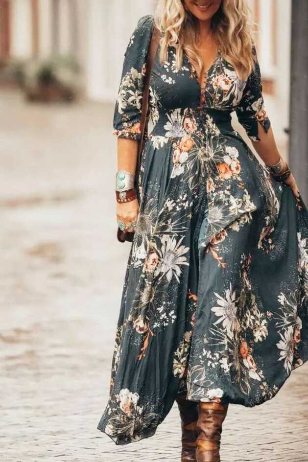 Are you ready for the best boho-chic maxi dress ever! Get the look ...