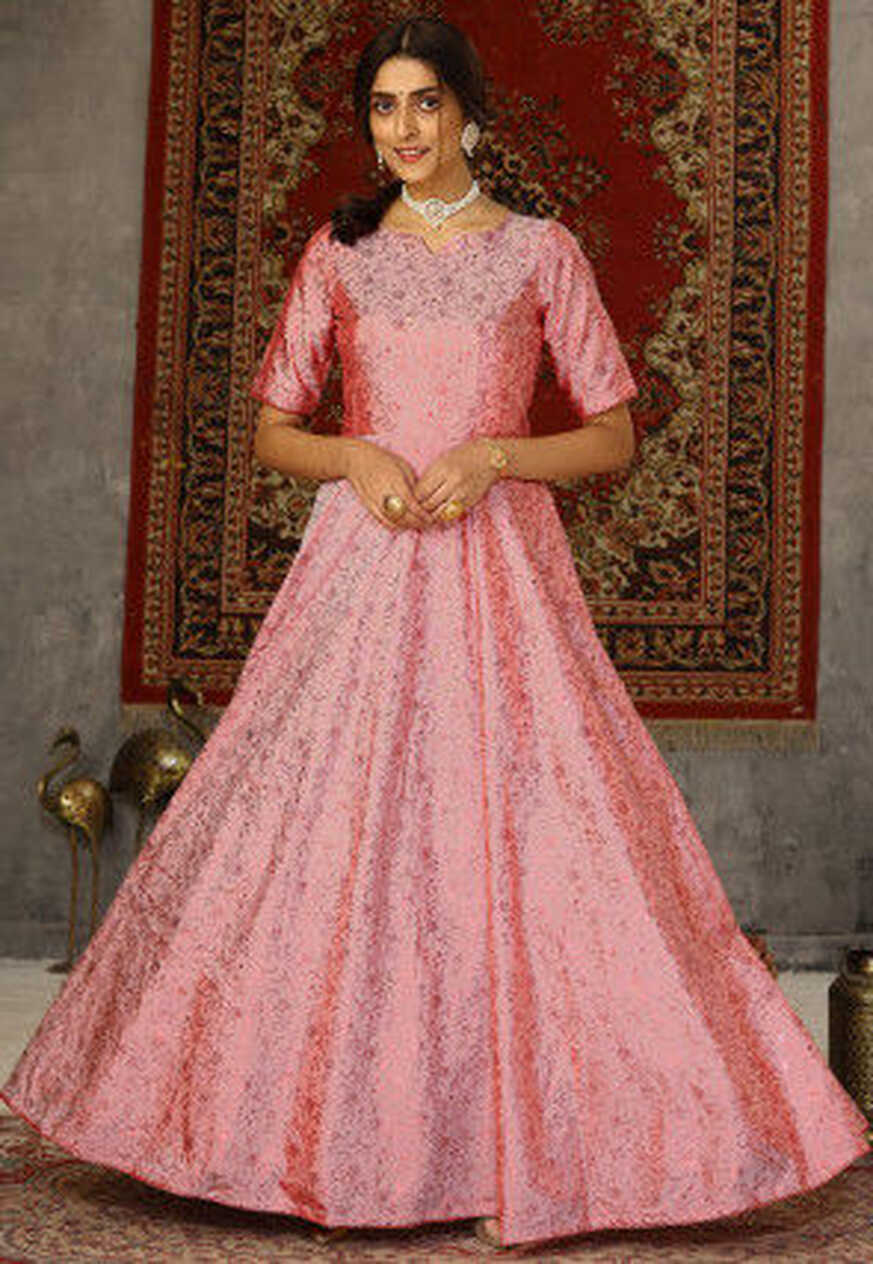 Art Silk Indo-Western Gowns for Women: Buy Online | Utsav Fashion