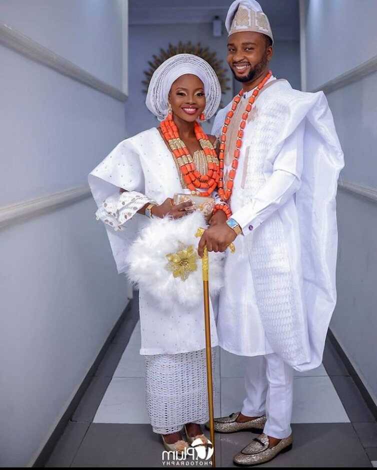 Asooke for couples/white Nigerian wedding dress/African traditional ...