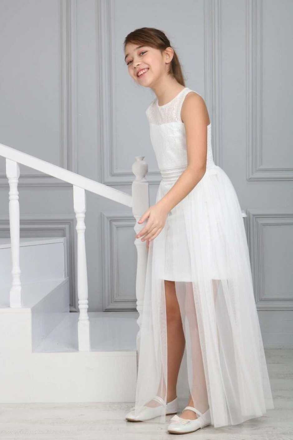 Asortik Kids Children&#39;s White Evening Dress - Evening Dress ...