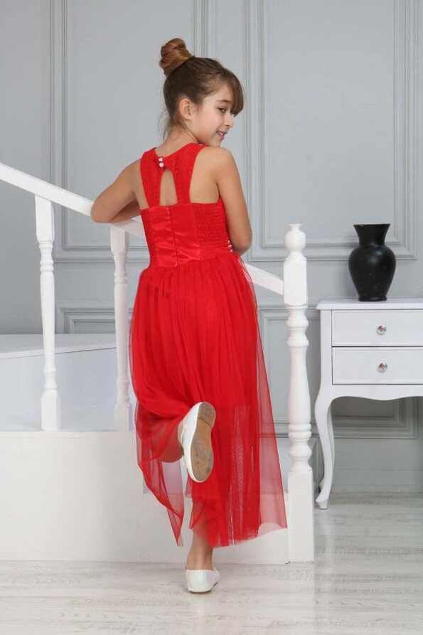 Asortik Kids Girl&#39;s Red Evening Dress - Graduation Dress Wedding ...