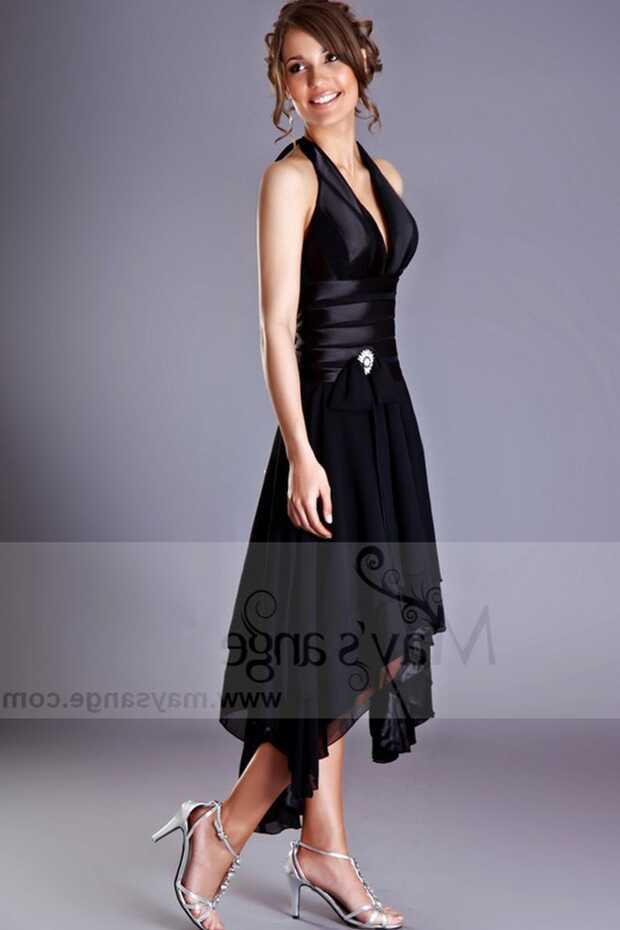 Asymmetrical Black Cocktail Dress