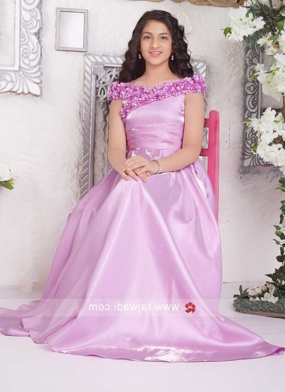 Attractive Lilac Wedding Gown For Girls