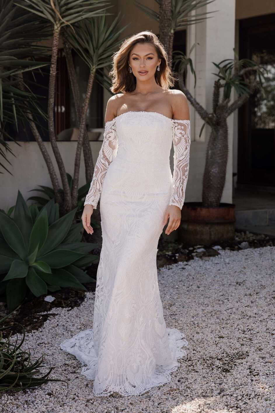 Auralie Lace Long Sleeve Wedding Dress - TC401 | Sentani Boutique