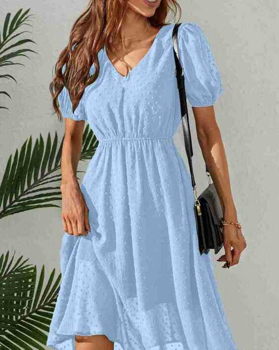 Ayush Fashion Women A-line Light Blue Dress - Buy Ayush Fashion ...