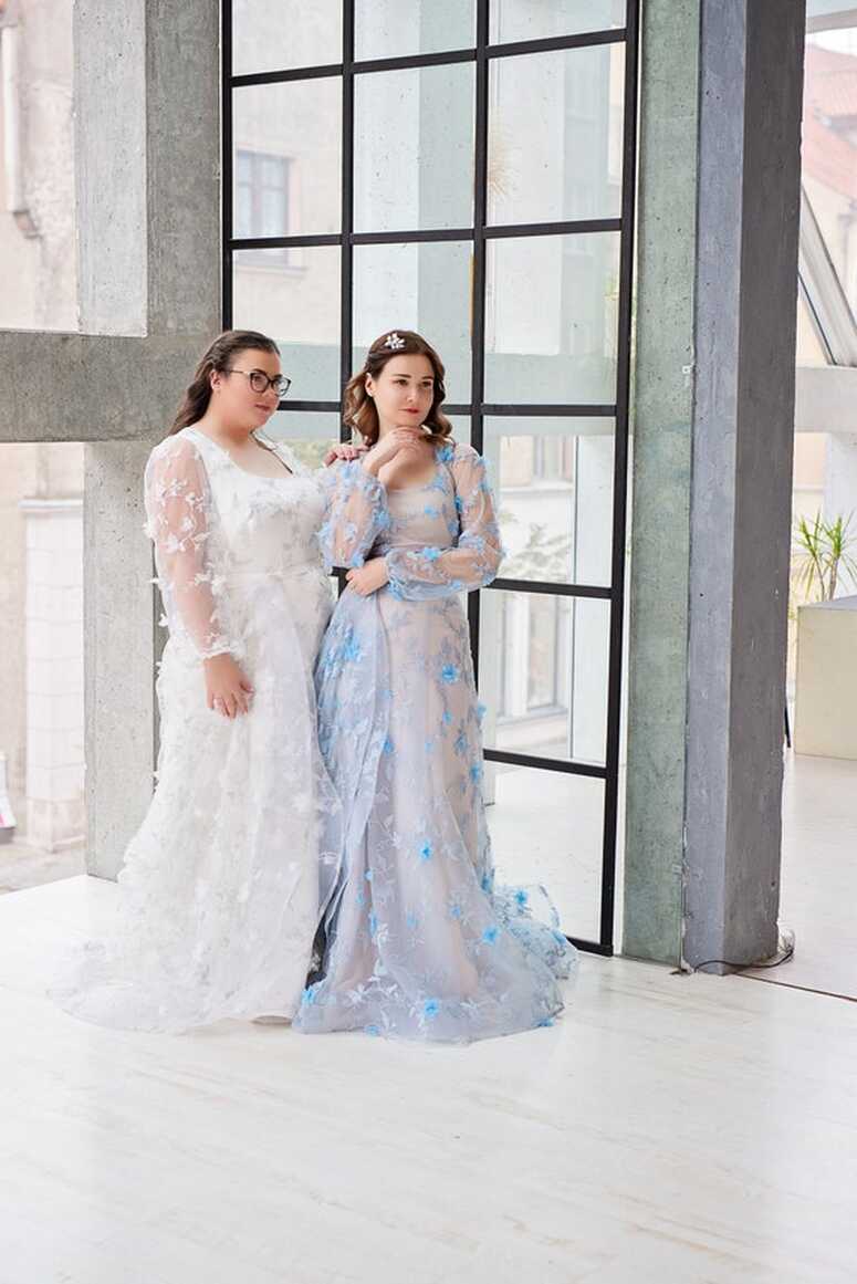 Azura Blue Wedding Dress / Unique Bridal Gown / 3D Floral Wedding ...