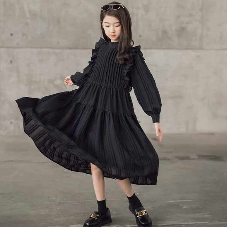 BABYPRO - Kids Dresses for Girls Black Thin Princess Dress for ...