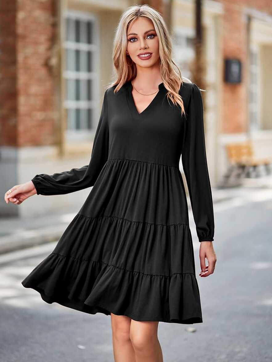 BIUBIU Women&#39;s 2023 Casual Fall Dress Long Sleeve Flowy Tiered ...