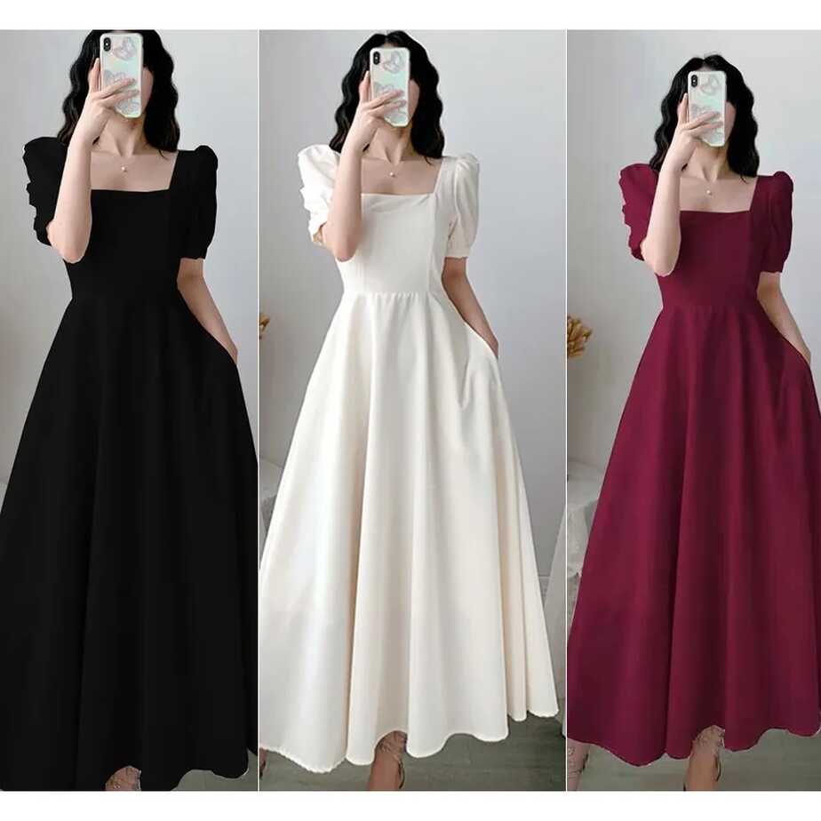 BOUND （in stock）White Dress Korean Dress Plus Size Dress For ...