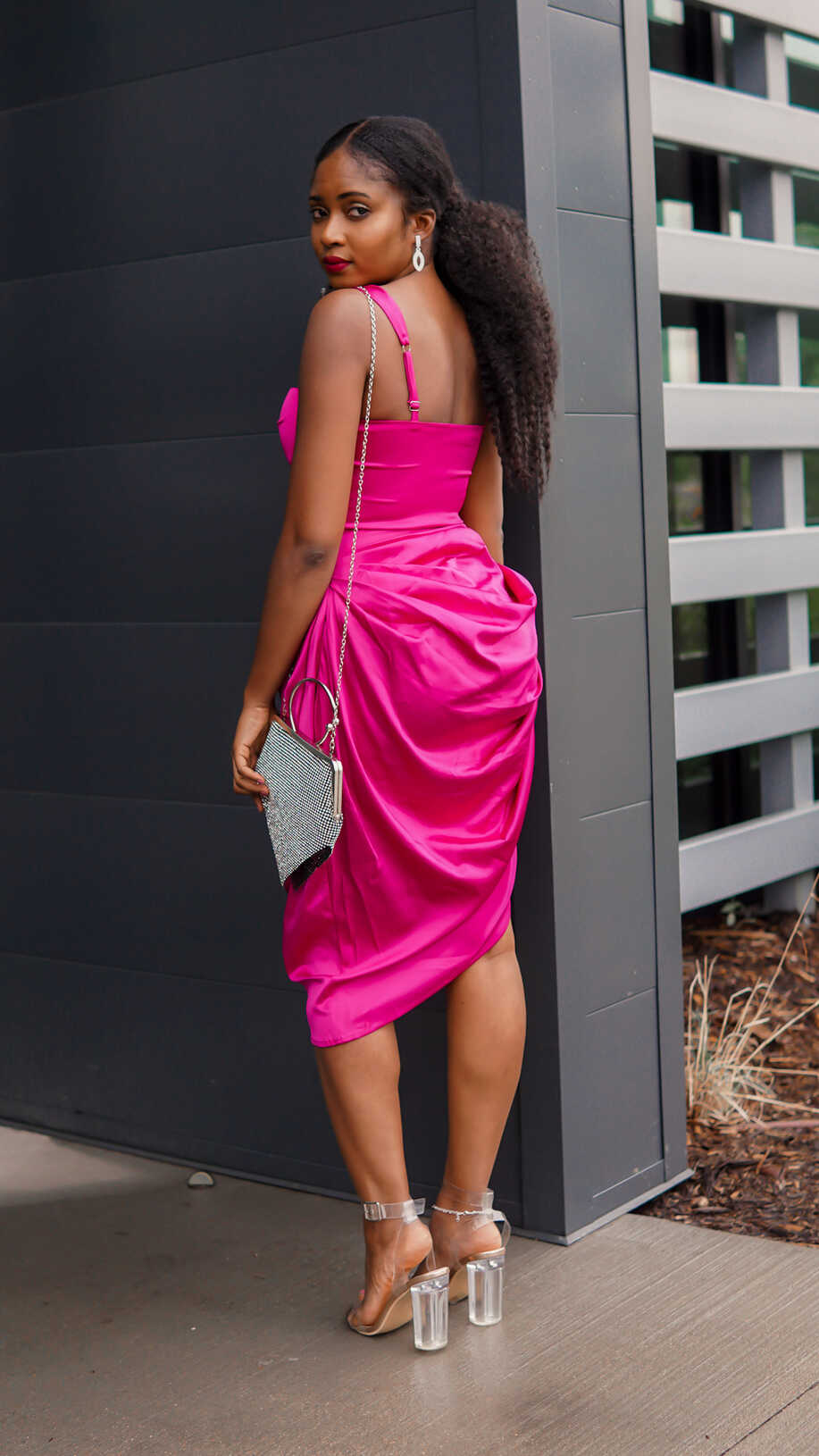 BRIGHT PINK DRESS: A Stylish Wedding Guest Outfit Idea Barbara Fosu