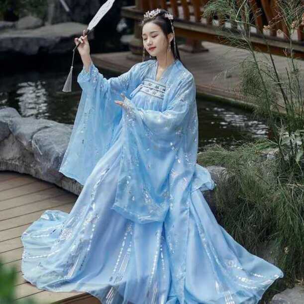 BUZIKA Summer Chinese Hanfu Princess Dress Women Fairy Folk with ...