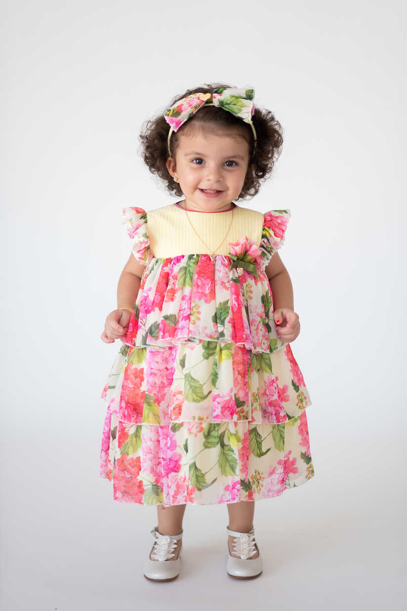 Baby | Yellow Floral Chiffon Baby Dress | Speranza