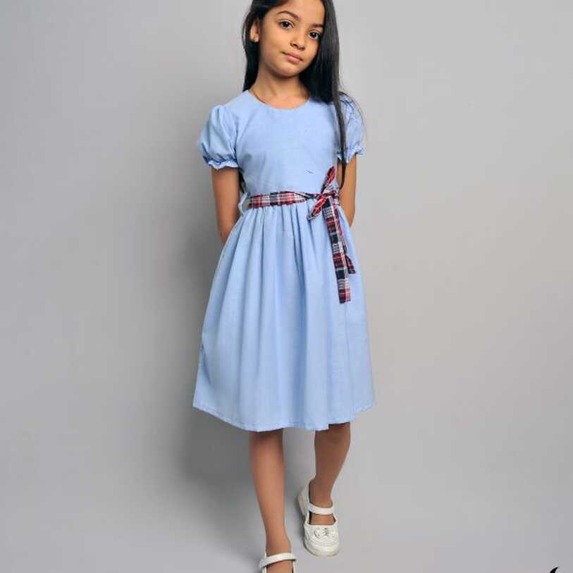 Baby Blue Kids Frock – Lora Online