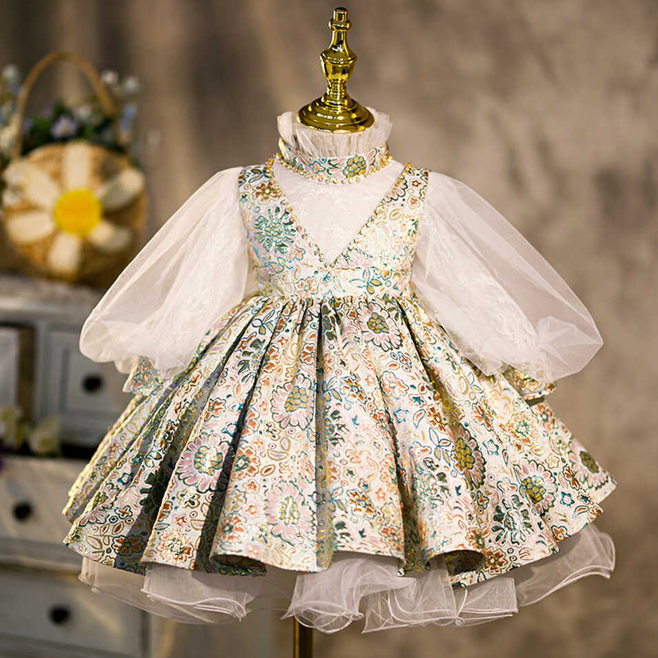 Baby Girl Birthday Party Dress Long Sleeve Flower Girl Dress ...