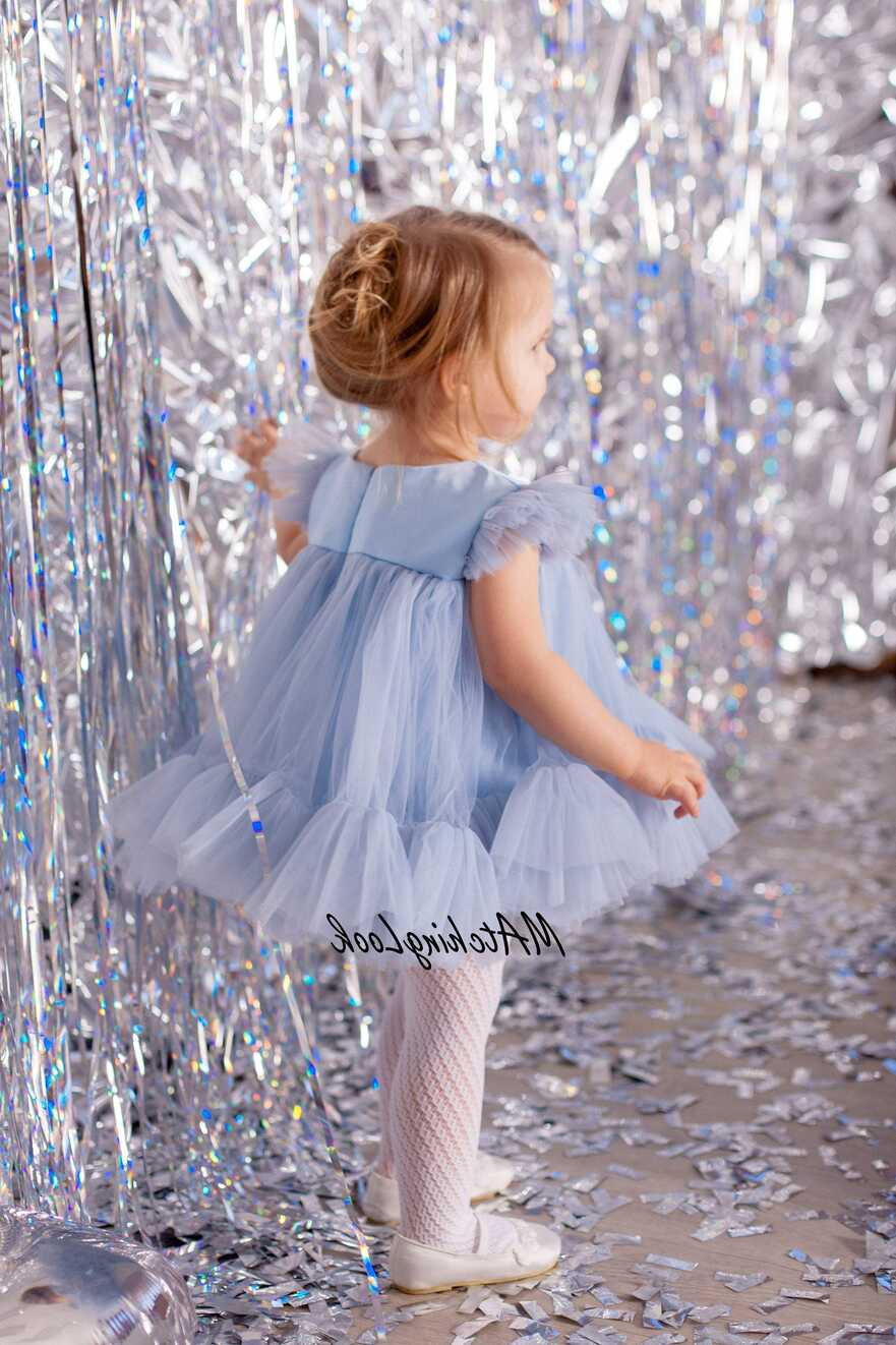 Baby Girl Dress For Special Occasion in baby blue color