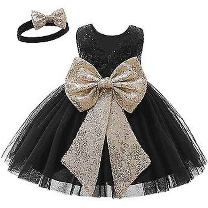 Baby Girl Formal Baptism Princess Dress Black | Fruugo NO