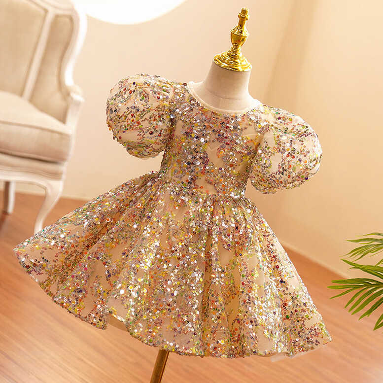 Baby Girl Formal Princess Dress Baby Girl Sequin Mesh Puffy ...