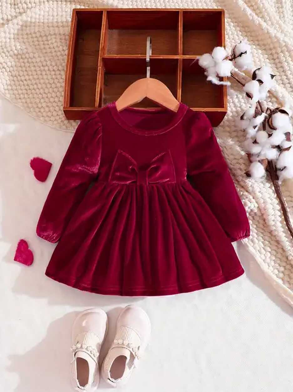 Baby Girl Velvet Dress - Temu United States