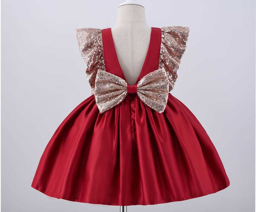 Baby Girls Decorative Red Party Wear Dress