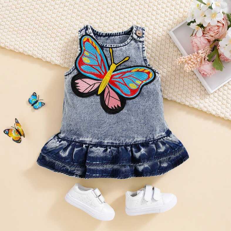 Baby Girls Dresses Summer 2023 Toddler Fashion Denim Dress ...