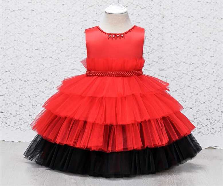 Baby Girls Red Party Wear Dress