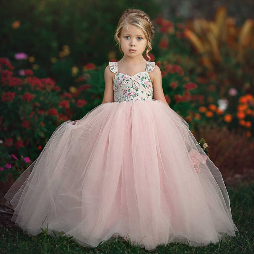 Baby Kids Girls Princess Dress Pageant Wedding Birthday Party Lace ...