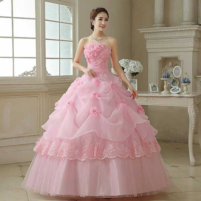 Baby Pink Wedding And Party Ladies Heavy Designer Gown at Rs 10000 ...