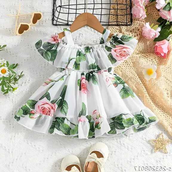 Baby frock pink and white fit and flair Angel Fancy Trendy Girls ...