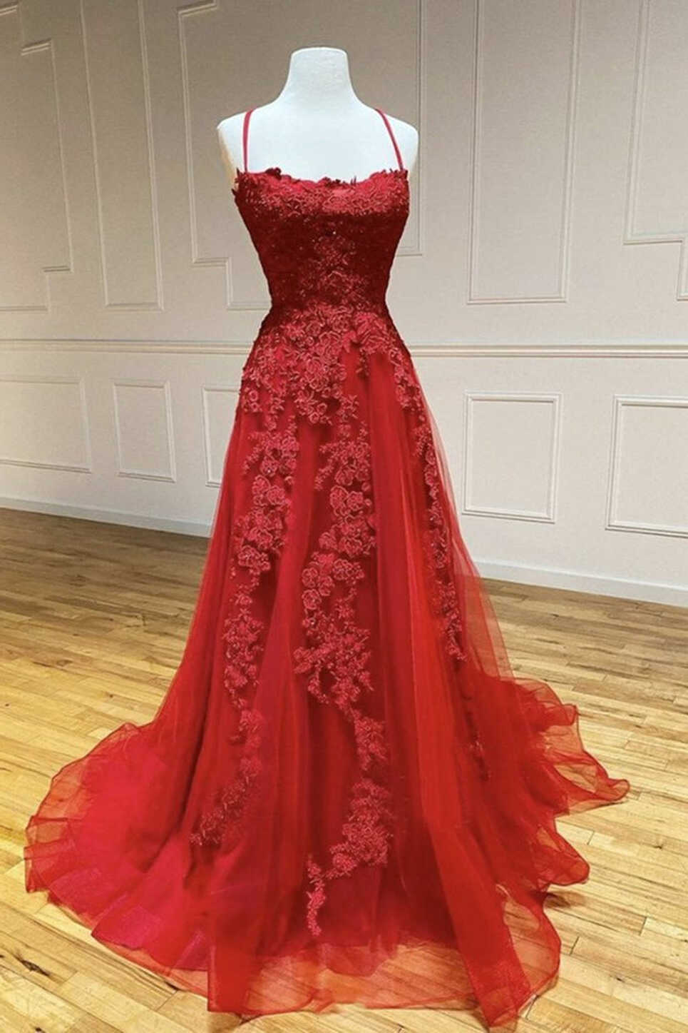 Backless Burgundy Lace Prom Dresses, Wine Red Open Back Lace ...