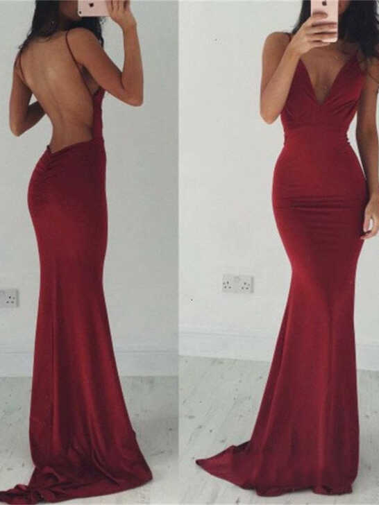 Backless Prom Dress | Red Prom Dress | Tight Prom Dress | Bodycon ...