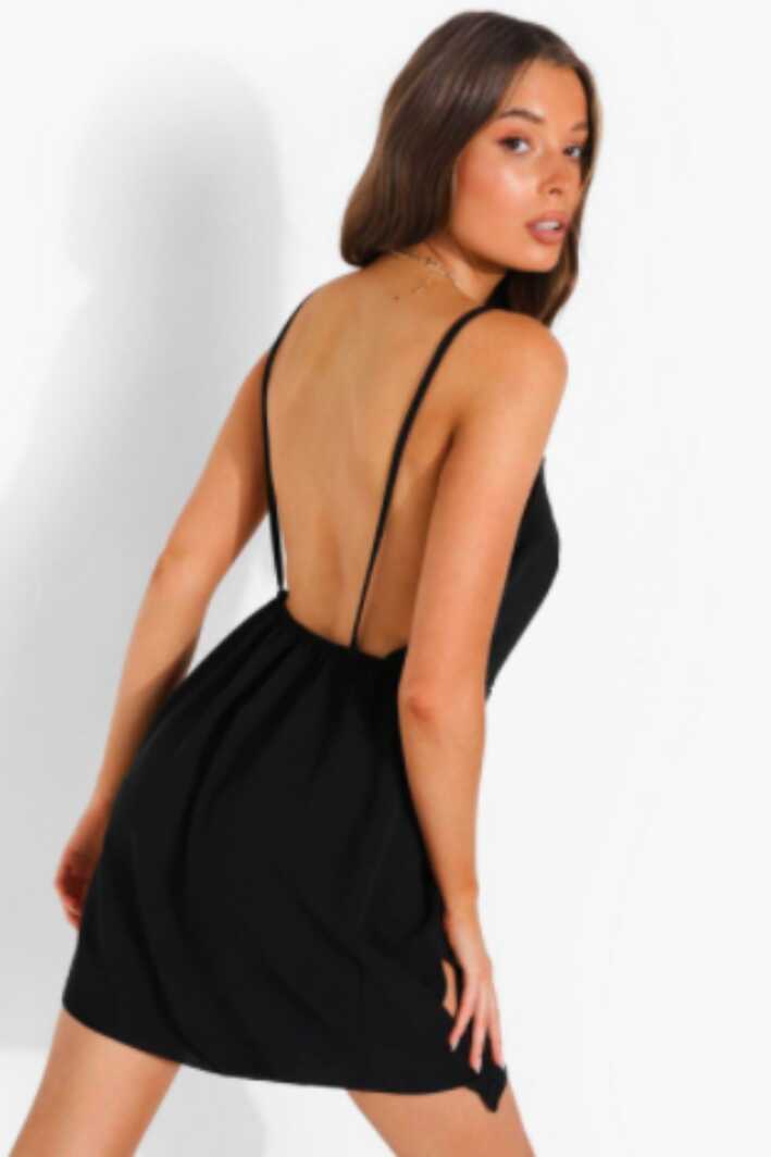 Backless Slit Mini Dress – Styched Fashion